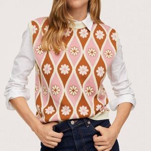 Mango Retro Sweater Vest